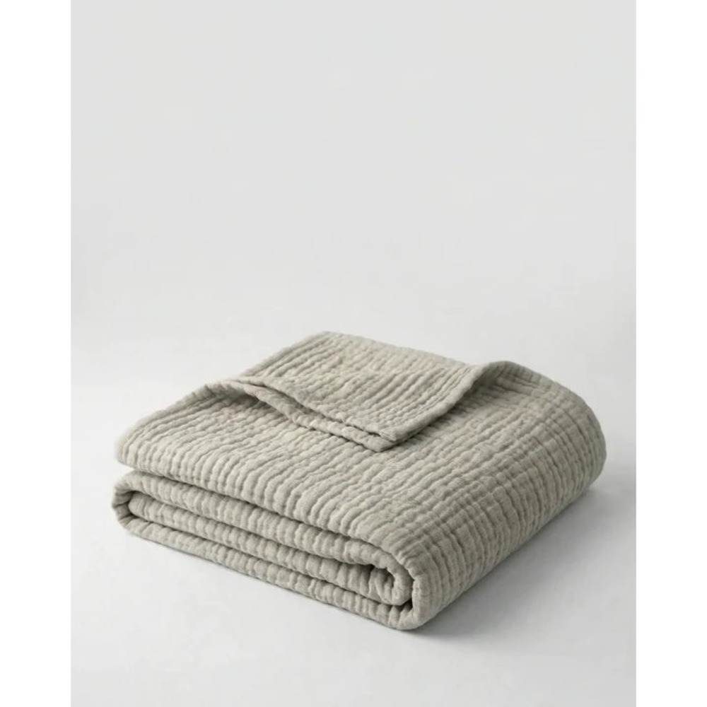 The Fleece Company Grey 100% Muslin Cotton Blanket Set 4 Pack 130x150 50x60